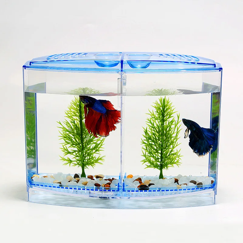 

New Acrylic Aquarium Betta Tank Mini Incubator Fishbowl For Fry Isolation Hatchery Guppy Fish Reptile Cage Turtle House AT005