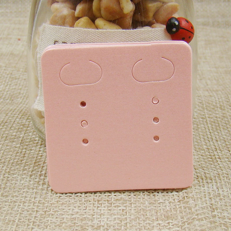 Оптовая продажа розовая бумажная упаковочная карта для серьги тег милый