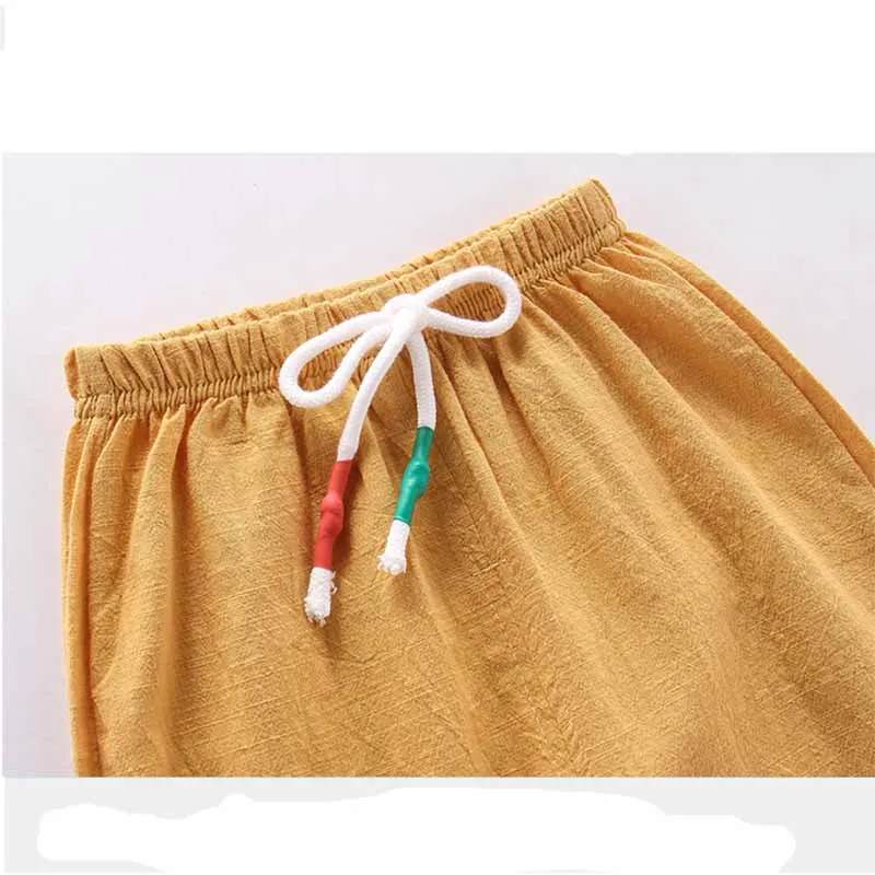 Штаны для маленьких мальчиков 2019 г. Летние однотонные повседневные хлопковые