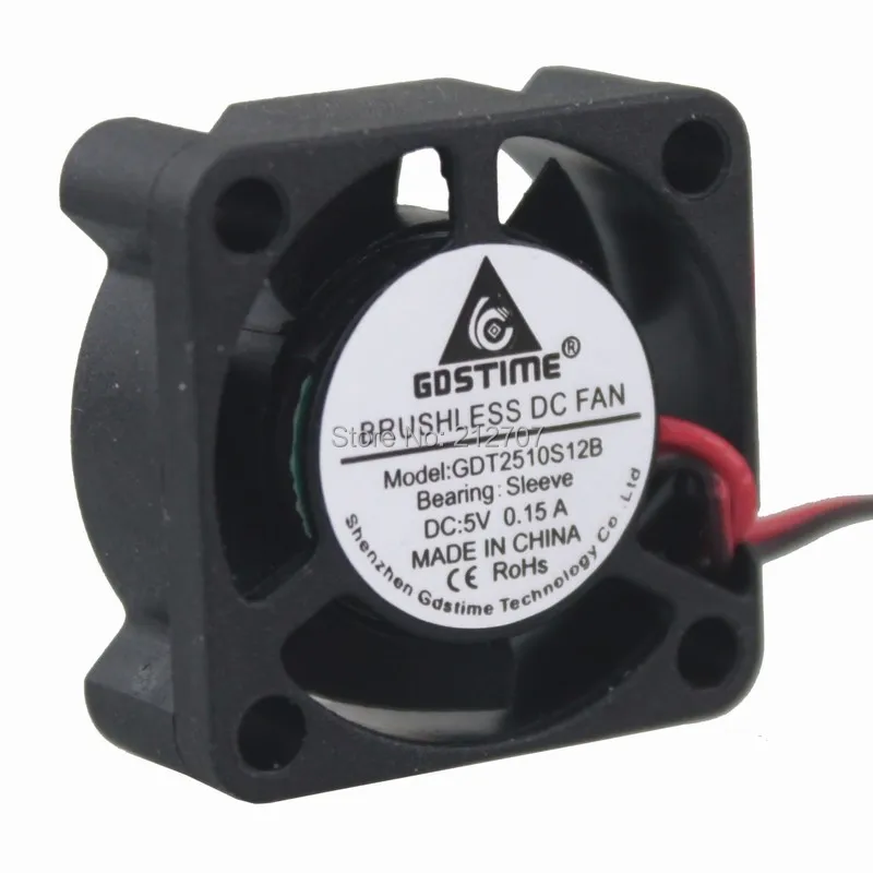 20 шт./лот Gdstime 5 В 2pin 2510s 25x25x10 мм 25 охлаждающий Мини DC вентилятор кулер 2 см|fan cooler|mini dc