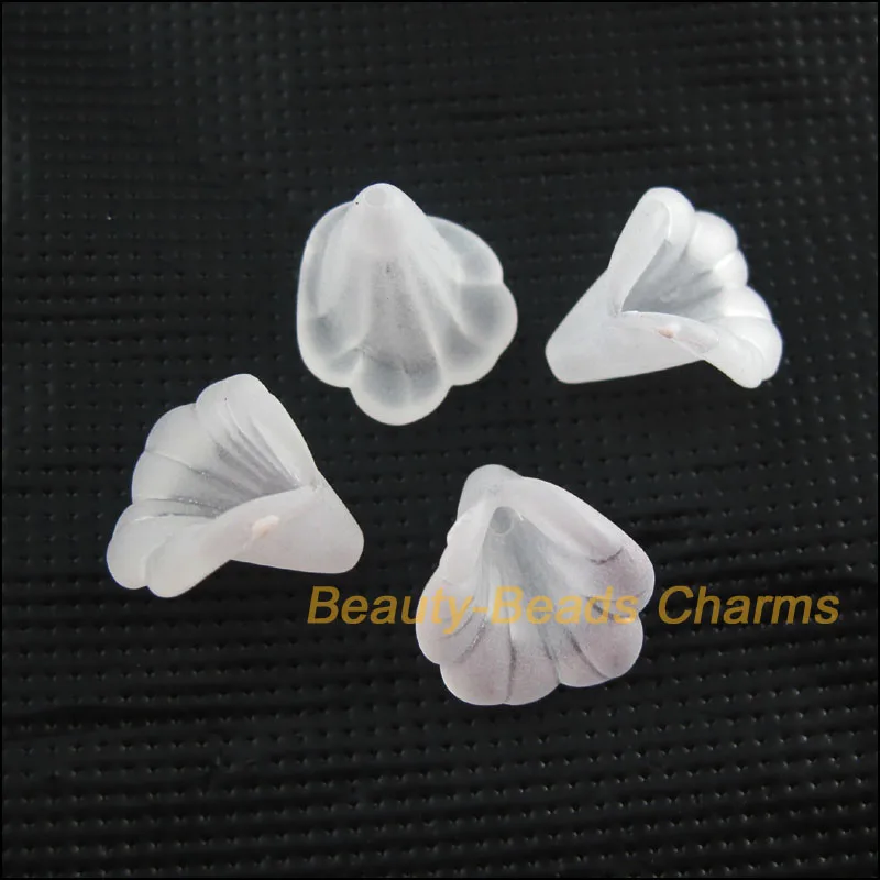 80 новые шармы акриловые пластиковые цветочные рога разделитель шарики белые