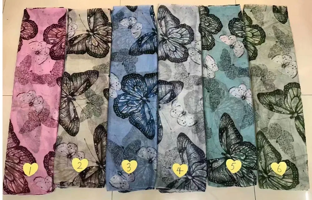 Женский длинный шарф с принтом бабочек 3 цвета |