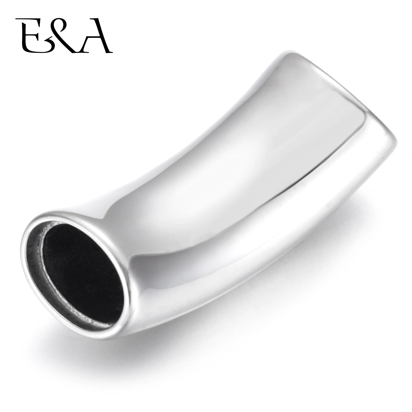 Изогнутые овальные бусины из нержавеющей стали зеркальное отверстие для