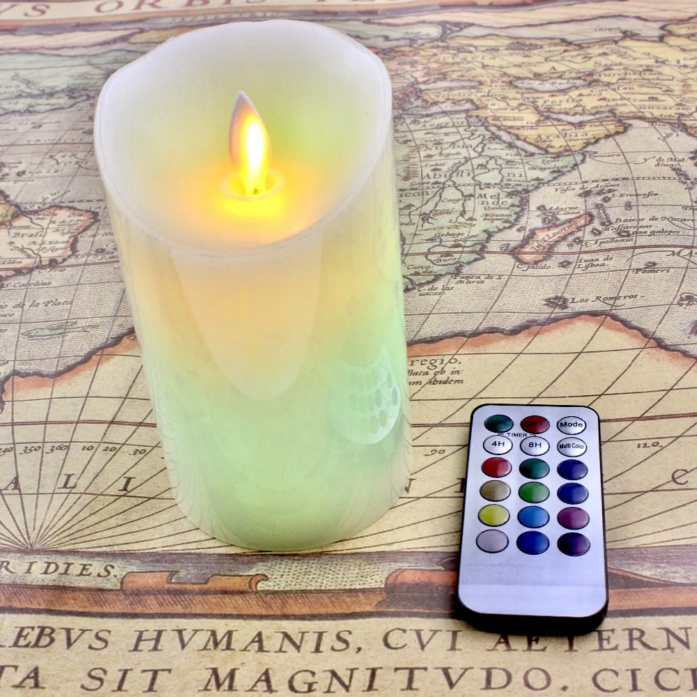 LED Candle Light Night Simulation Room Decoration Remote Control Timing Colorful Paraffin Shell | Лампы и освещение