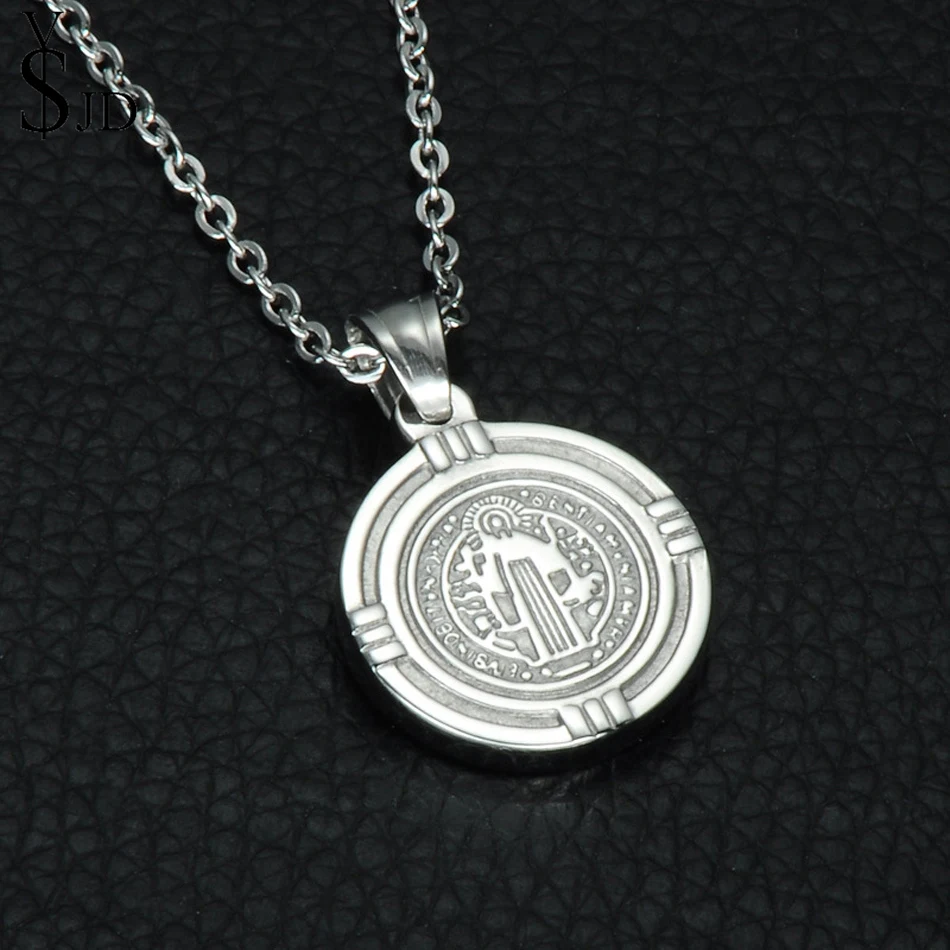 YSJD религиозное ожерелье ювелирные изделия из нержавеющей стали золотой круглый