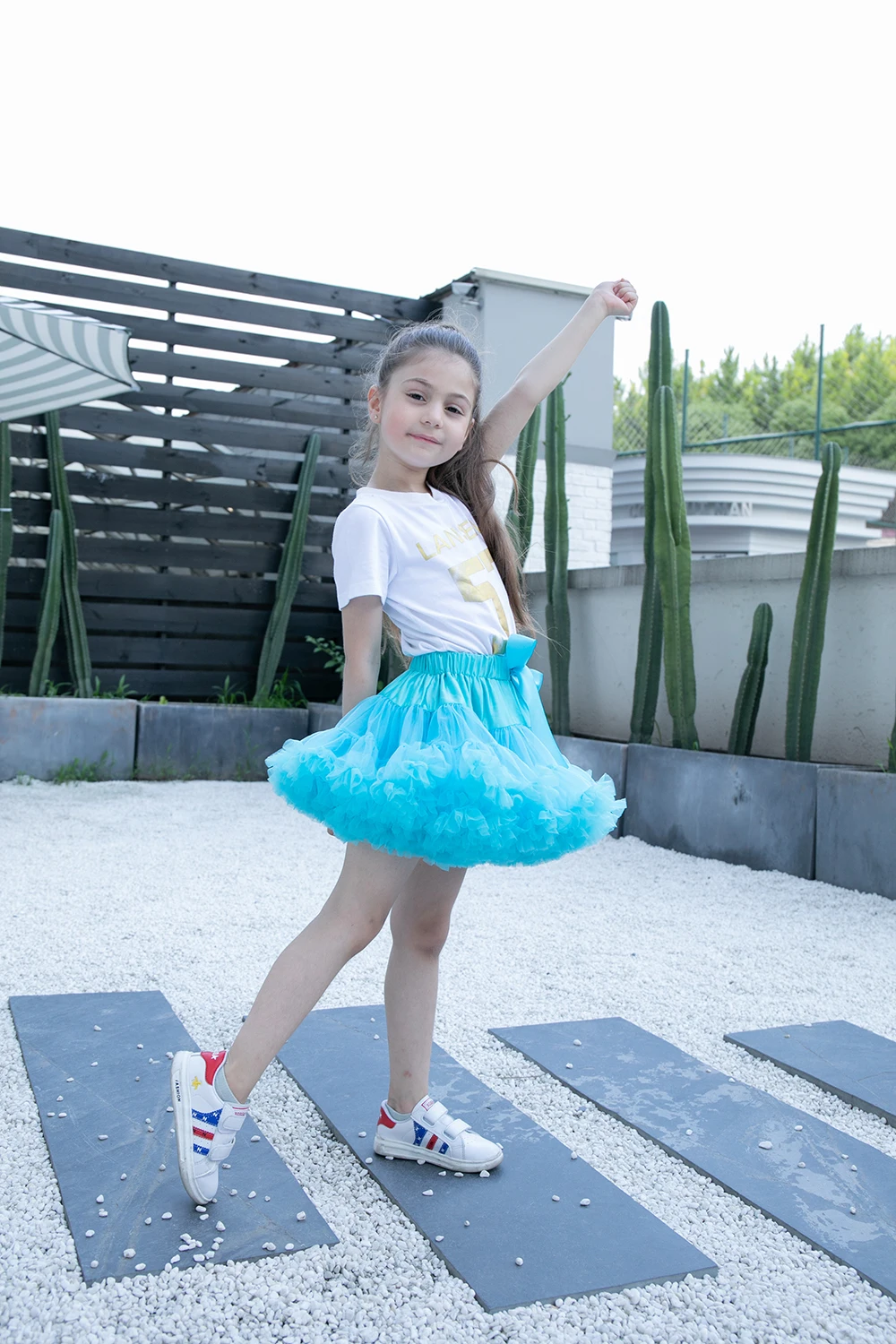 Шифоновая юбка пачка небесно голубого цвета для маленьких девочек на Рождество