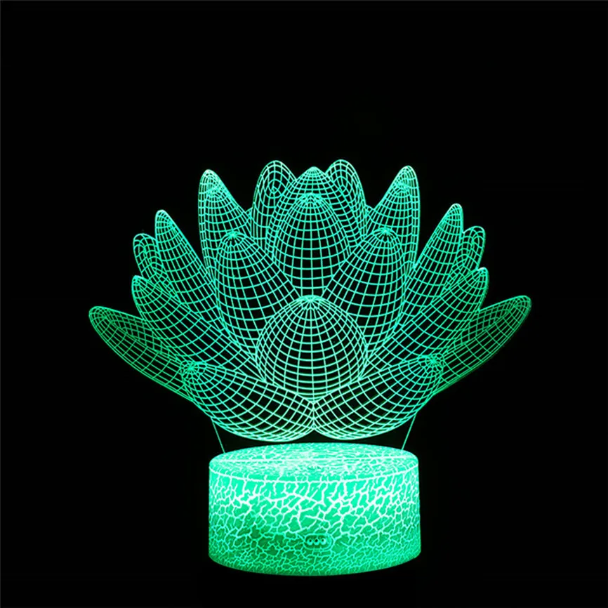 Светодиодная 3D USB лампа с подсветкой Оптическая иллюзия рабочий стол ночник 7