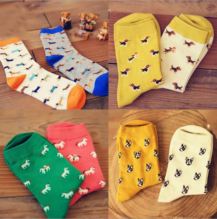 Caramella animal socks Sausage dog dachshund Ido hvalp hush pup puppy huisdier pet szczeniak retail support wholesale zoo WZ032