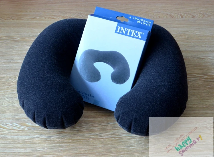 Intex U форма черная подушка для путешествий стекающаяся бархатная надувная шеи