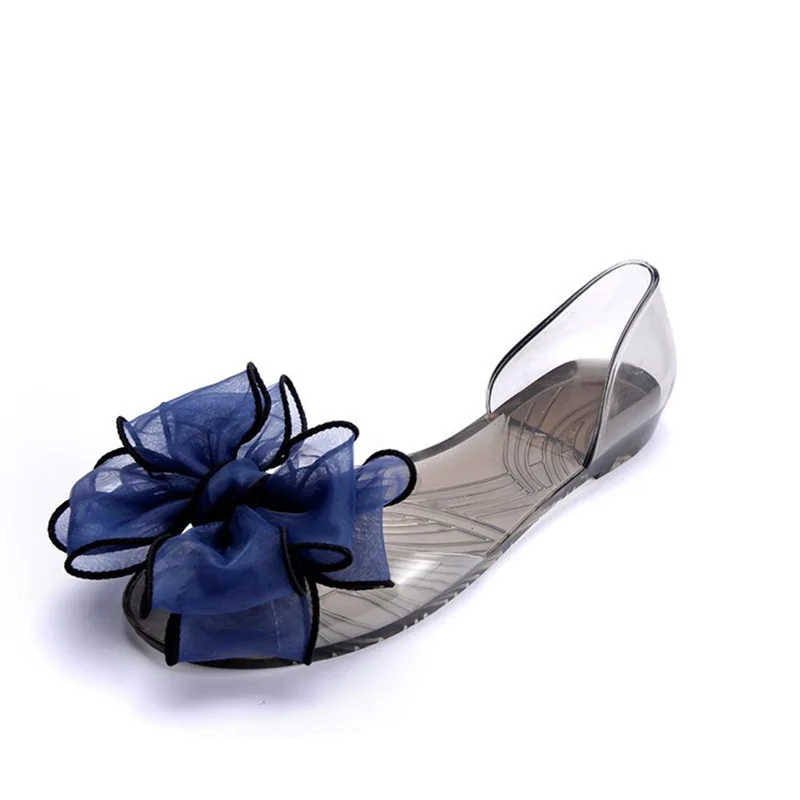 Женские сандалии со стразами Летние вьетнамки на плоской подошве с бантом