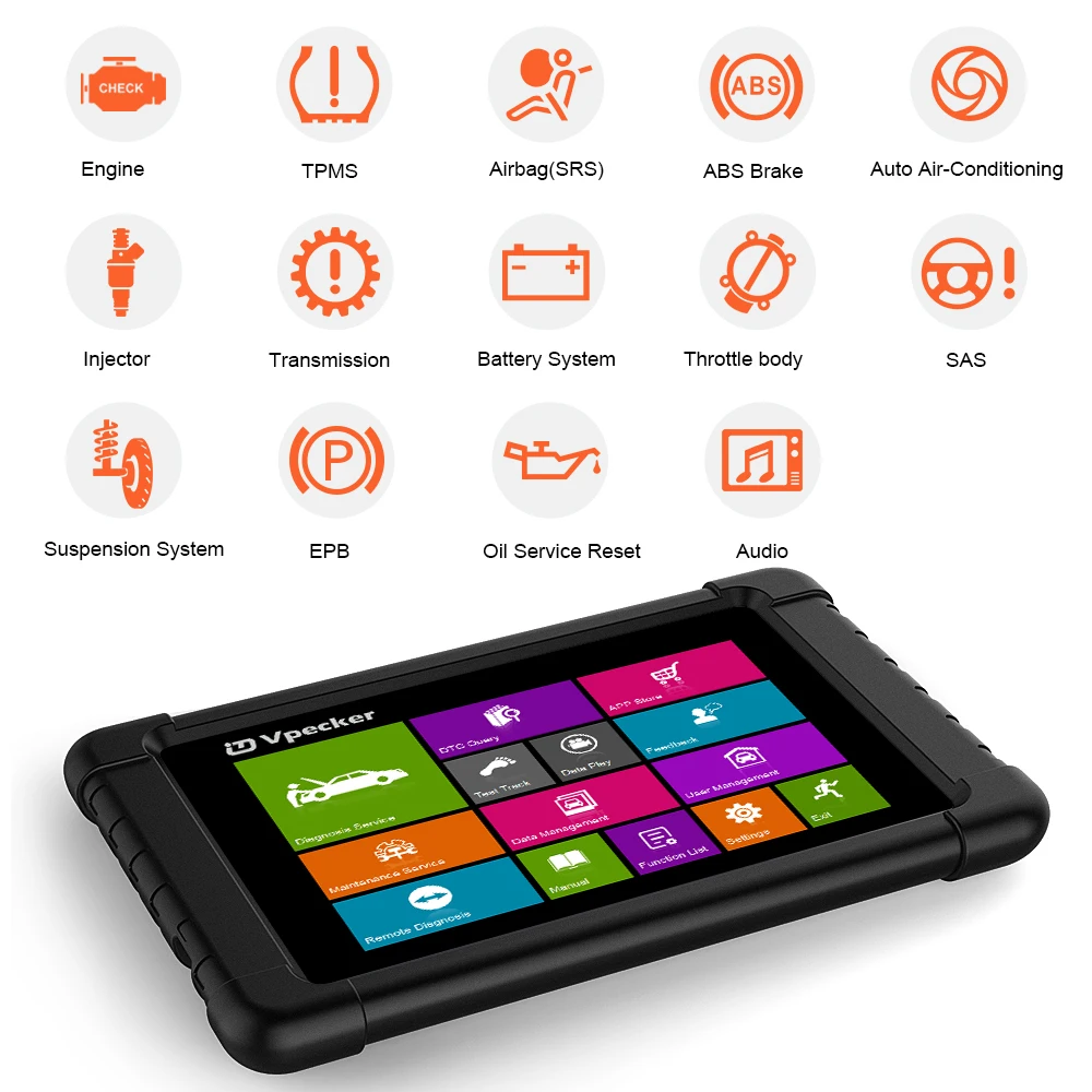 Vpecker E1 OBD2 WIFI автоматический сканер Подушка безопасности ABS SAS EPB Oil Service Reset Scan