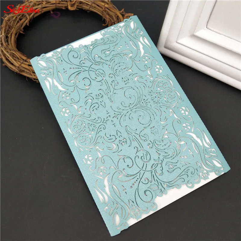 10/30 шт. Пригласительные открытки лазерной резки с элегантным узором винтажные