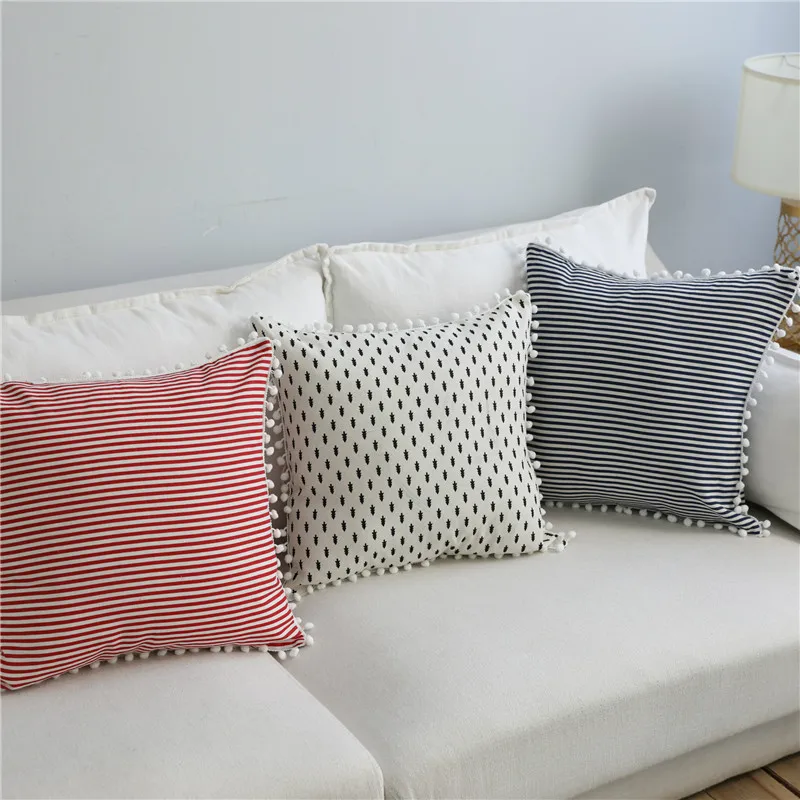 45x45 см наволочка для дивана в синюю или красную полоску с рисунком рождественской