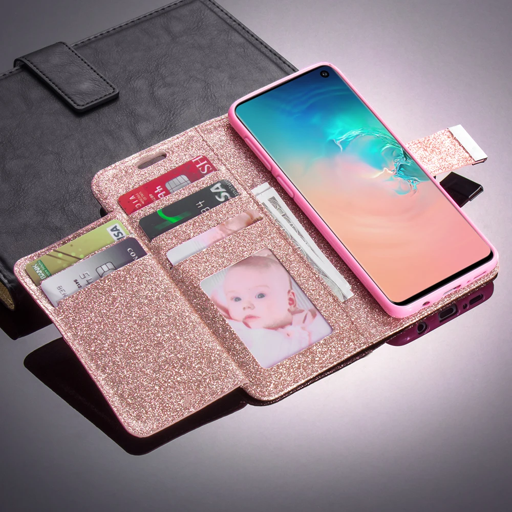 Bling кожаный бумажник чехол для samsung A3 A5 2017 J3 J5 2016 2015 кошелек A6 A7 A8 2018 J6 J4 Plus ЕС