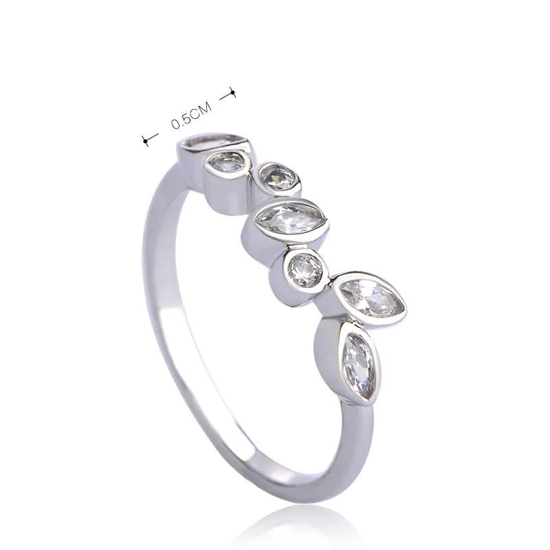 Женское кольцо со стразами MECHOSEN Золотое в форме листьев медное для свадебной