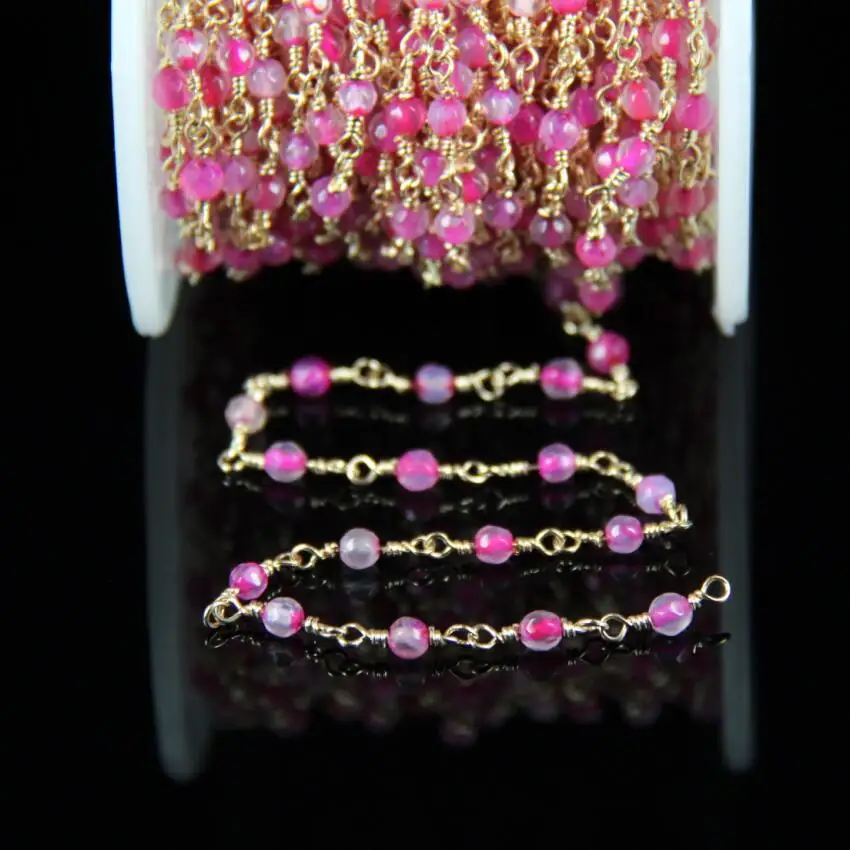 Новый стиль! 4 мм проволока обернутая бисером цепи позолоченный браслет в виде