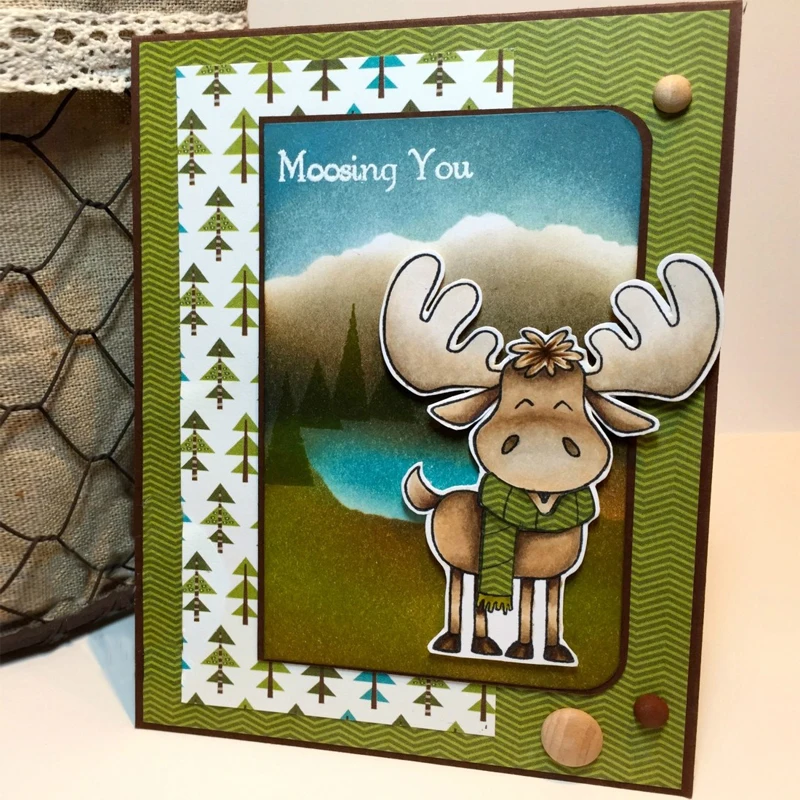 Счастливого Рождества Moose прозрачный штамп прозрачные марки для DIY скрапбукинга