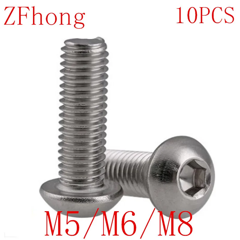 10 шт. ISO7380 M5 M6 M8 * L Нержавеющая сталь A2 Шестигранная головка головки винт для