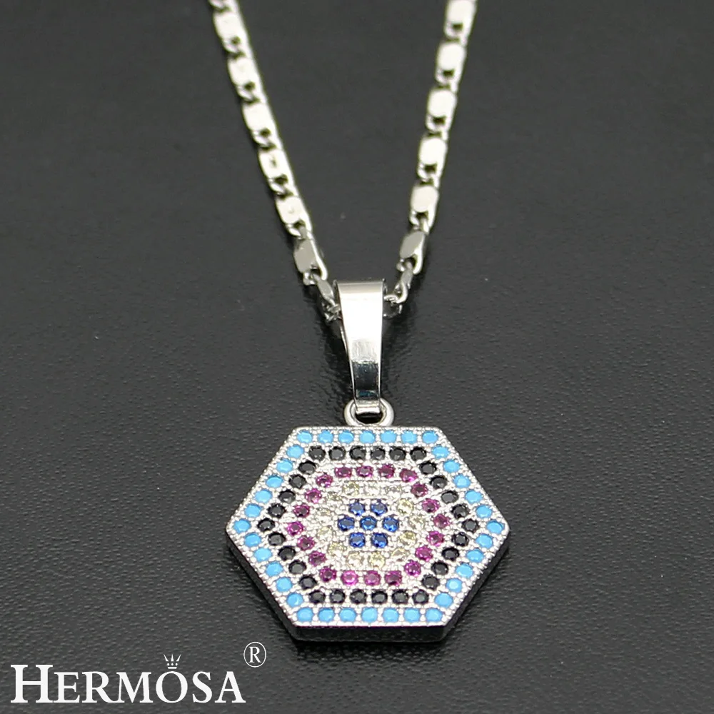 Hermosa ювелирные изделия горячая мода шестиугольник серебро 925 пробы цвет красота