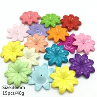meideheng plastic acrylic solid multicolor sunflower beads for jewelry making fastens headgear accessories 36mm 15pcsbag