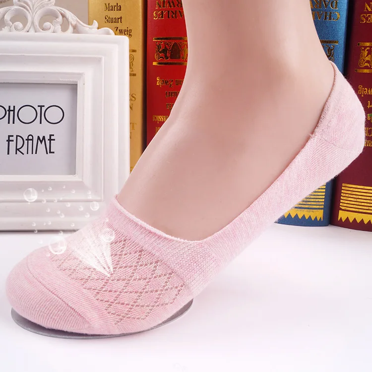 5 пар/лот женские невидимые носки карамельных цветов противоскользящие сетчатые