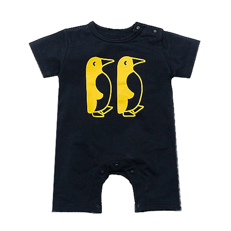 2018 Cute Baby summer cartoon bear Animals birds giraffes romper boxer short sleeved newborn clothes Leisure household to take |