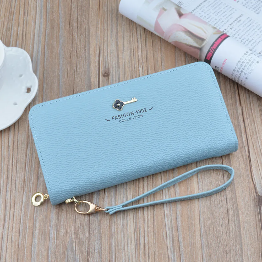 Длинный большой кожаный кошелек для женщин телефона сумка денег с отделением