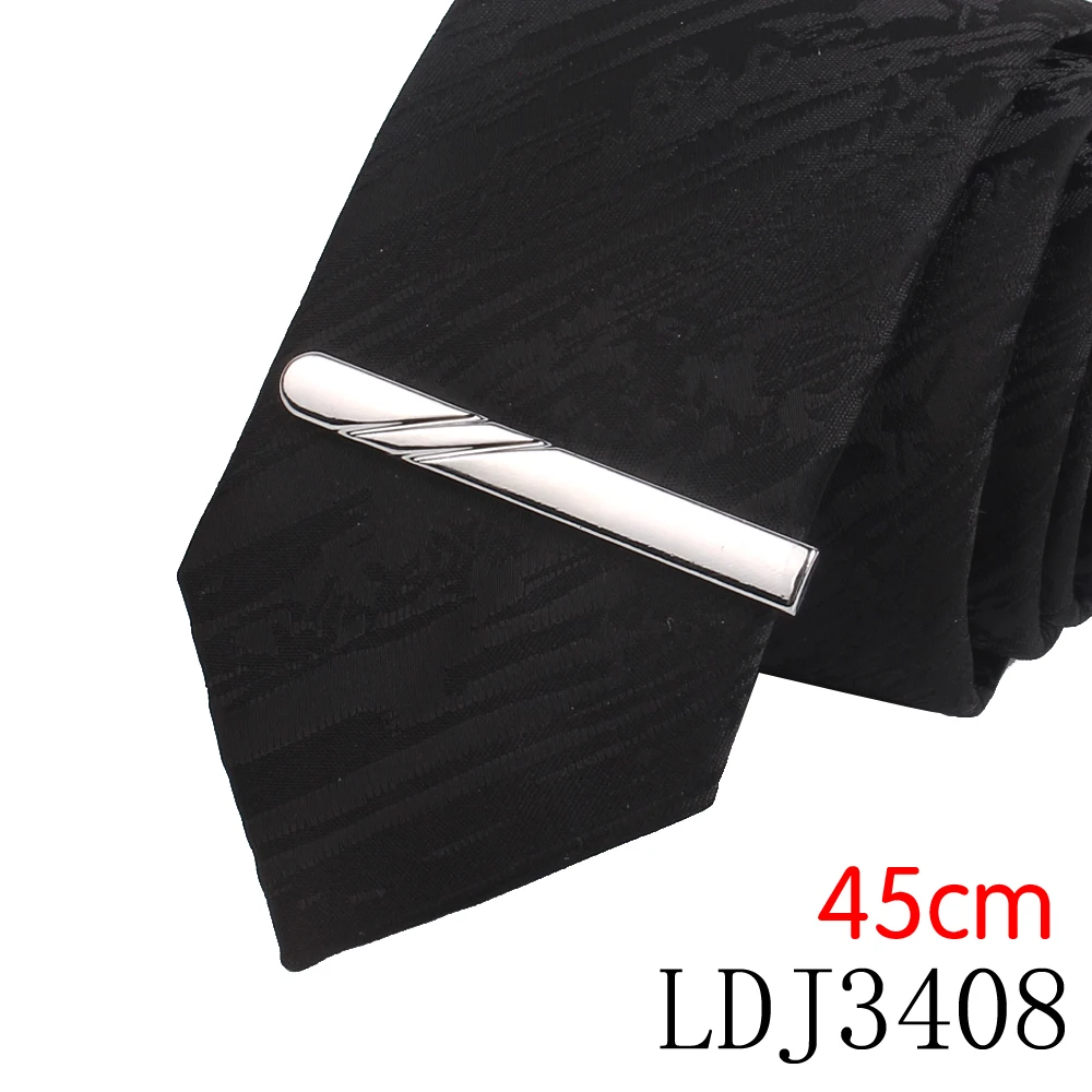 LDJ3408 Серебристый зажим для галстука для Для мужчин Классика метр Зажимы для галстука Сплав Зажим для галстука качество эмалированная булавка для галстука, воротника с украшением в виде кристаллов Бизнес Corbata - Окраска металла: LDJ3408