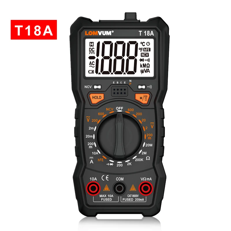T18A LOMVUM Intelligent Multimeter 6000 Count Digital High-precision Automatic Multi-function Portable Anti-burn Digital Table - Цвет: T18A