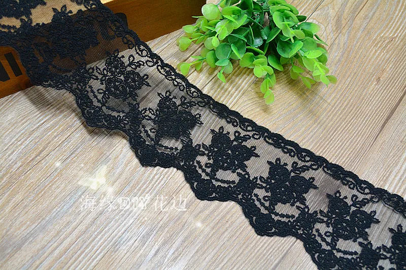 Сделай сам Одежда с кружевной отделкой украшения хлопок цветочной вышивкой