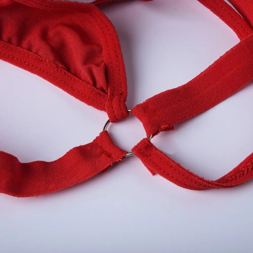 Женский купальник бикини с пуш ап простой низкой талией для купания