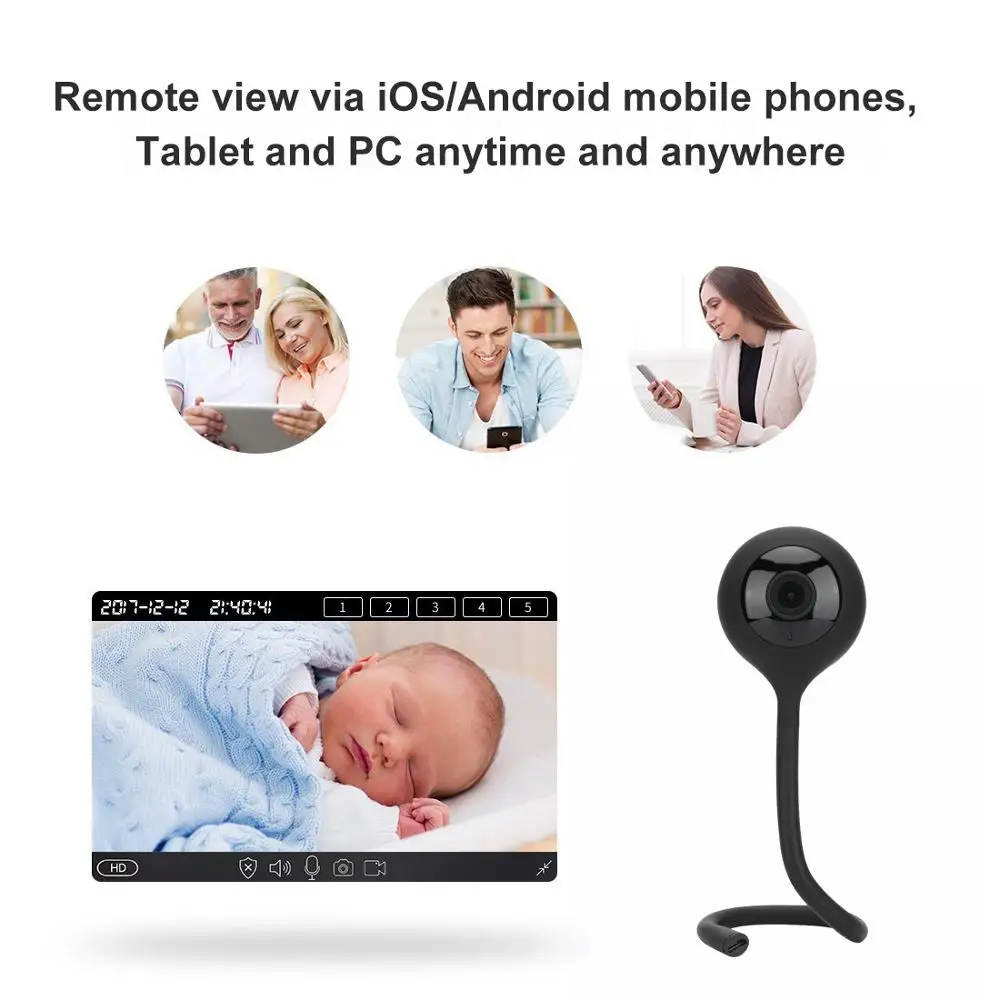 Free shipping WiFi Baby Monitor IP Camera With Temperature Humidity Sensor | Безопасность и защита