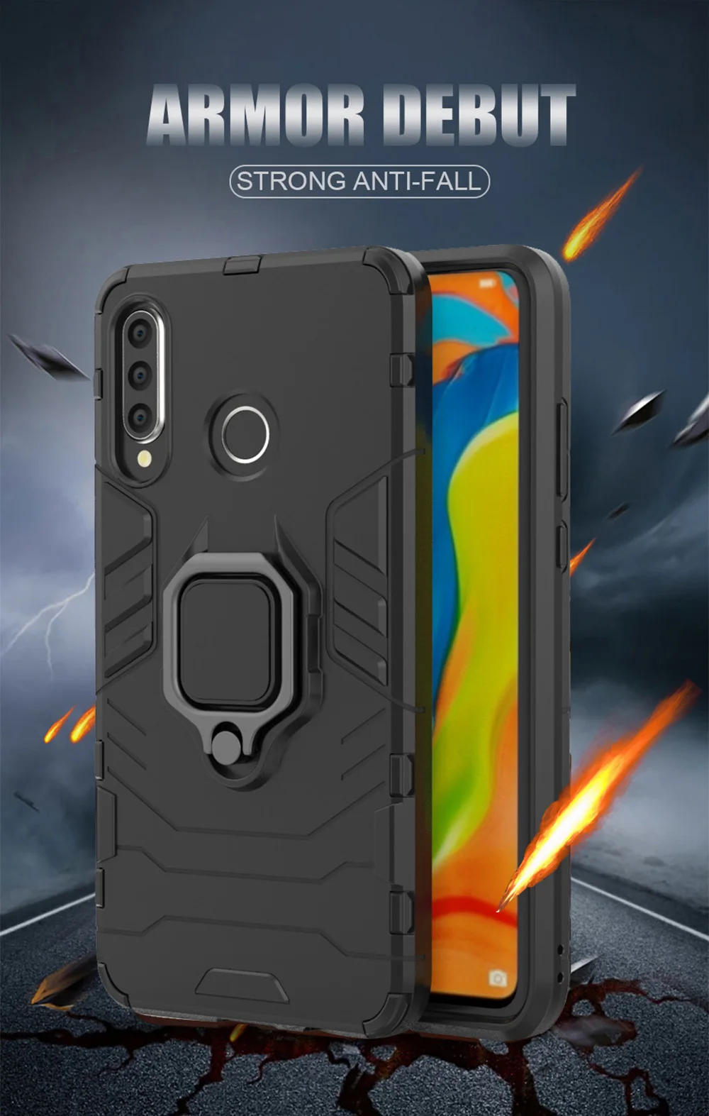 Чехол P30 lite для huawei p30 lite, защитный чехол с кольцом, магнитный автомобильный противоударный мягкий бампер, чехол для телефона huawei P30 lite