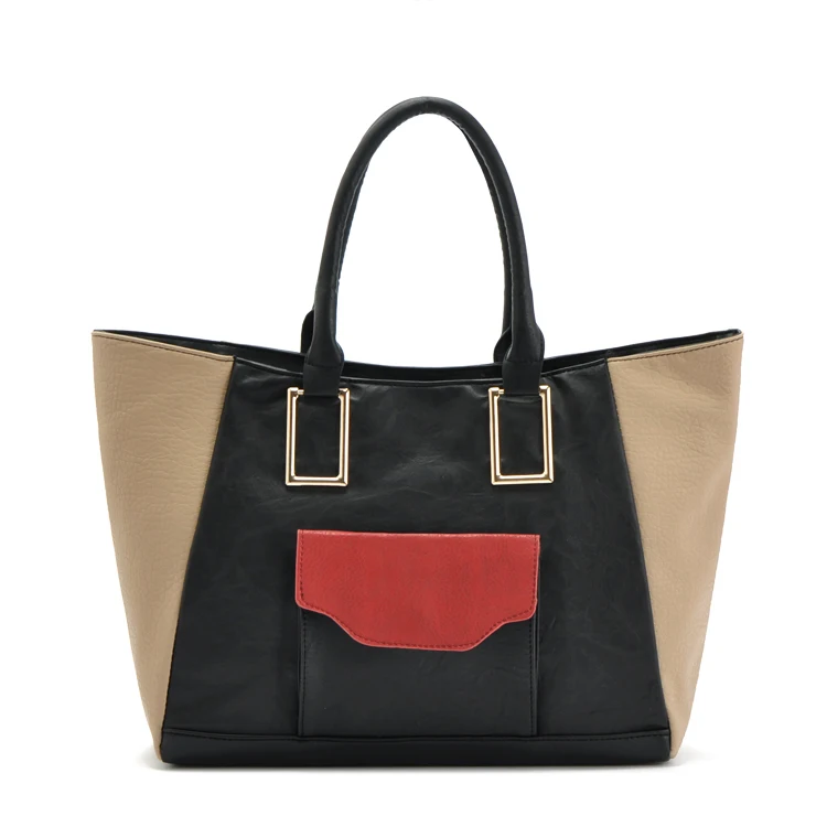 

[Free shipping] French fashion personality contrast color PU duckbill shape portable shoulder handbag 480g