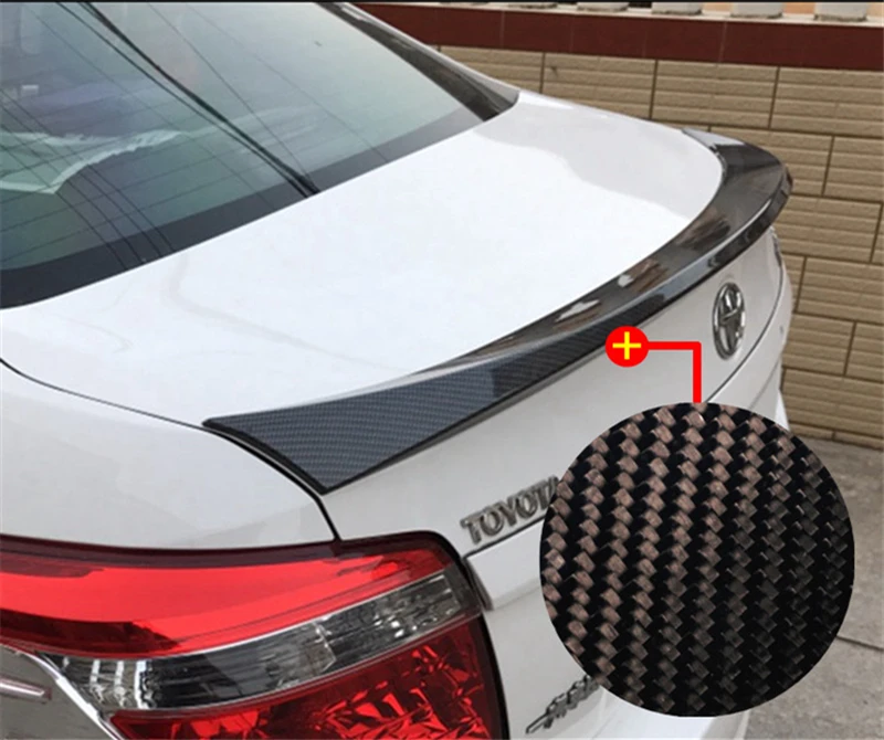 Для Toyota Yaris L Vios спойлер- года Высокое качество ABS пластик углеродный черный DIY краски спортивный автомобиль заднее крыло