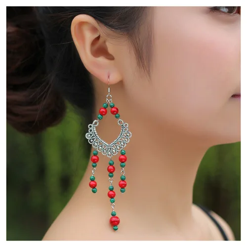 Серьги Подвески ручной работы с бусинами в богемном стиле новые оригинальные