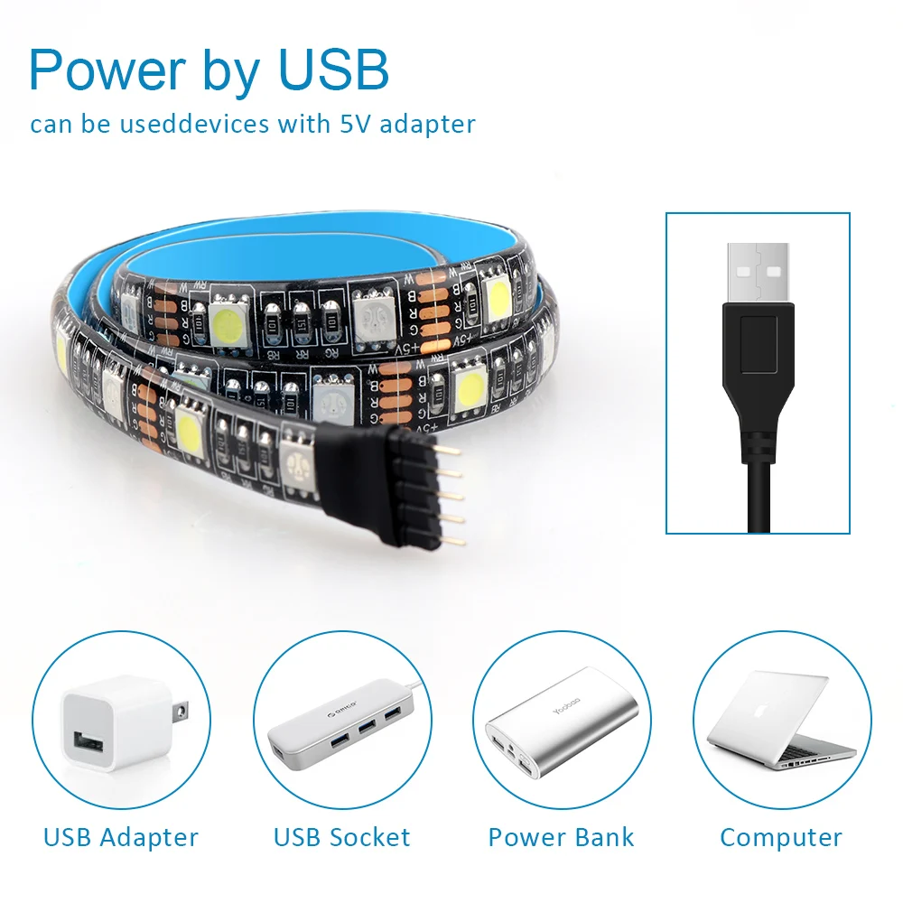 USB Светодиодная лента DC 5V 5050 RGBW RGBWW гибкая светодиодная с Управлением по Bluetooth 40