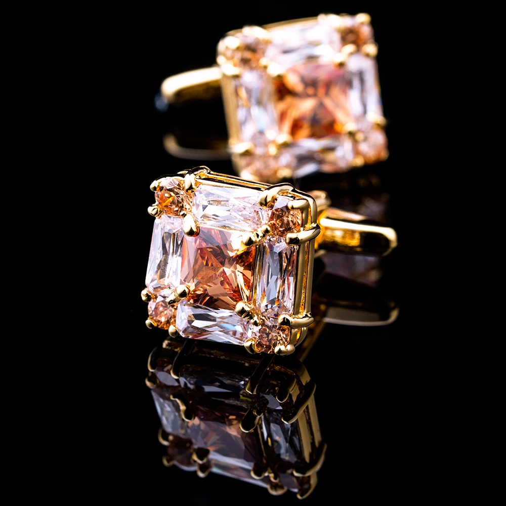 KFLK украшения для мужчин высококачественные Квадратные золотые запонки рубашки