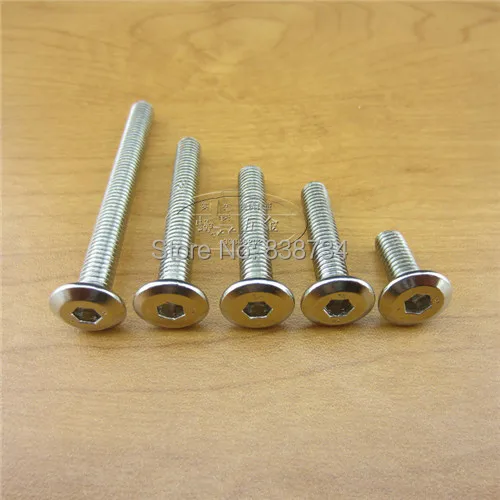 

50pcs M6*80 nickel coated steel hex drive furniture Screw, connector bolt, flat head Screw