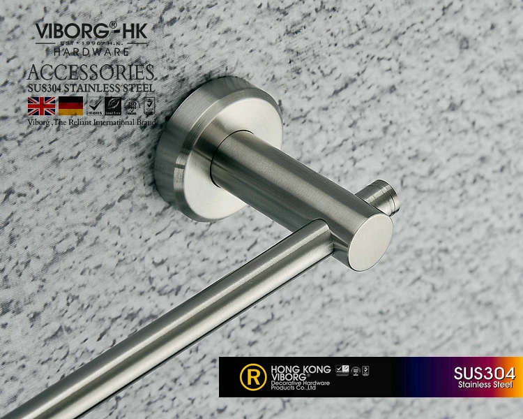 

Виборг Делюкс Sus304 нержавеющая сталь 60 см Одиночная вешалка для полотенец для ванной комнаты, матовая, искусственная