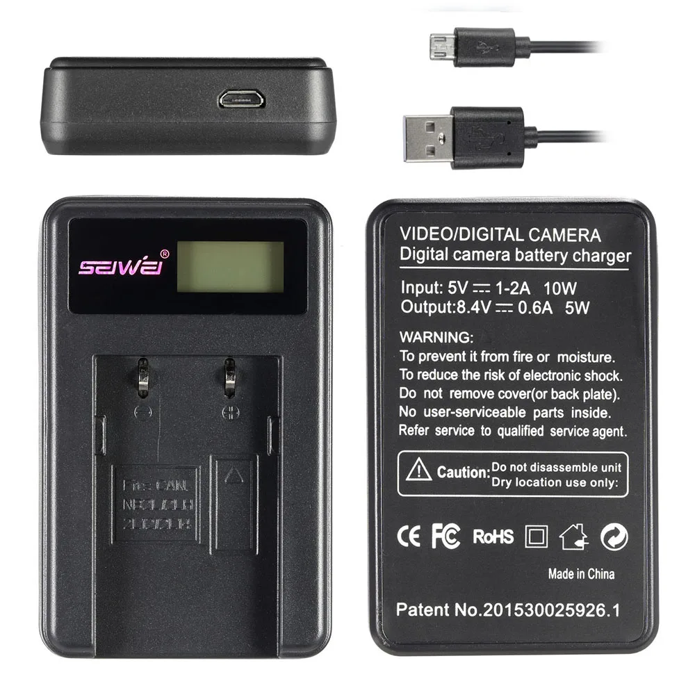 2 шт. 7 4 в 1200 мАч литий ионный аккумулятор с ЖК дисплеем USB зарядное устройство