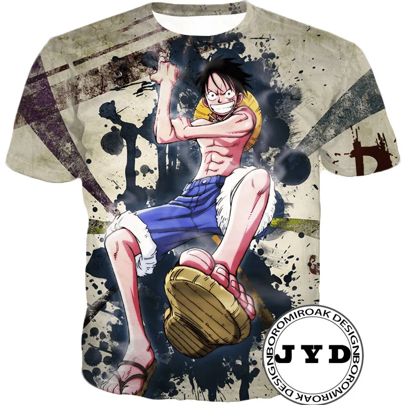 Футболка мужская с 3D-принтом Луффи цельный топ коротким рукавом принтом черепа