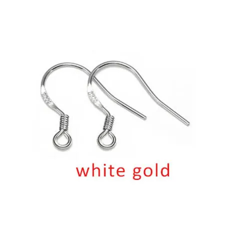 3 White gold 2 шт., 925 пробы, Silve, застежка для серег, фурнитура для изготовления ювелирных изделий, Заушник, аксессуары, сделай сам, для женщин, модные серьги, HandmadeSupplier - Цвет: 3 White gold