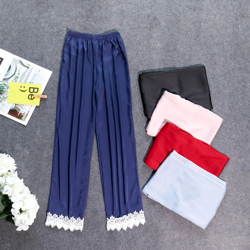 Женские пижамные штаны MECHCITIZ мягкие шелковые брюки для сна на лето|Штаны сна| |