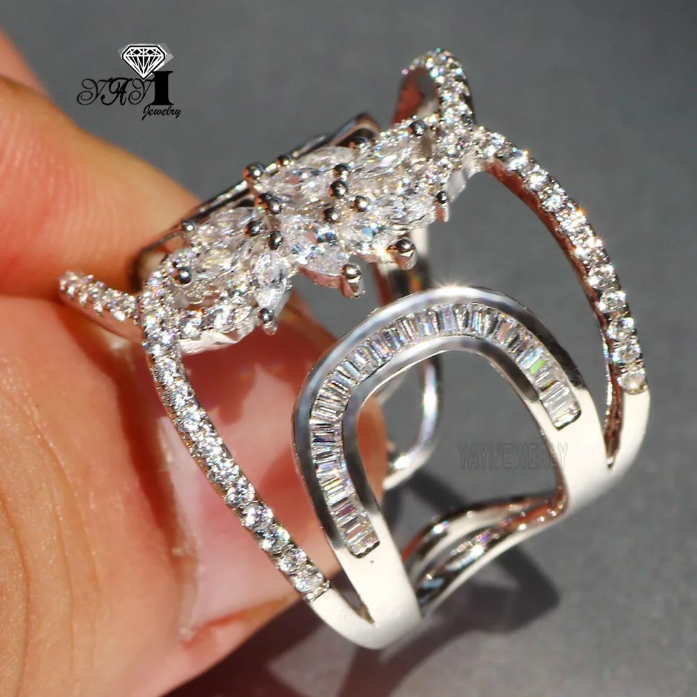 Ювелирные изделия YaYI огранка Принцесса 5.6CT серебро белый циркон Цвет обручальные