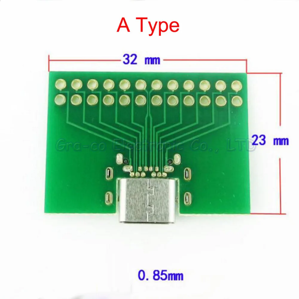 2 шт./лот USB 3 1 с печатной платой TYPE-C connector 24P тестовая плата Female Connector | Электроника