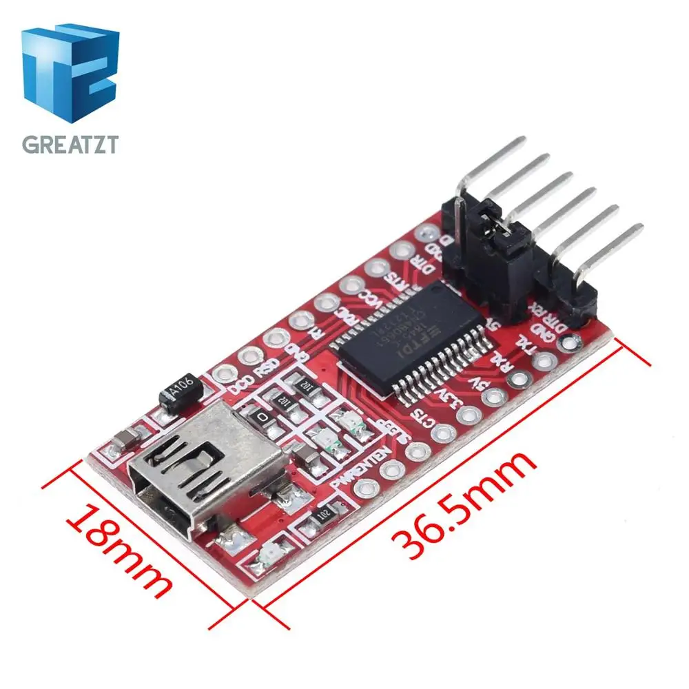 GREATZT FT232RL FTDI USB 3,3 V 5,5 V to ttl модуль последовательного адаптера forArduin Mini port. Купите хорошее качество! Пожалуйста, выберите меня