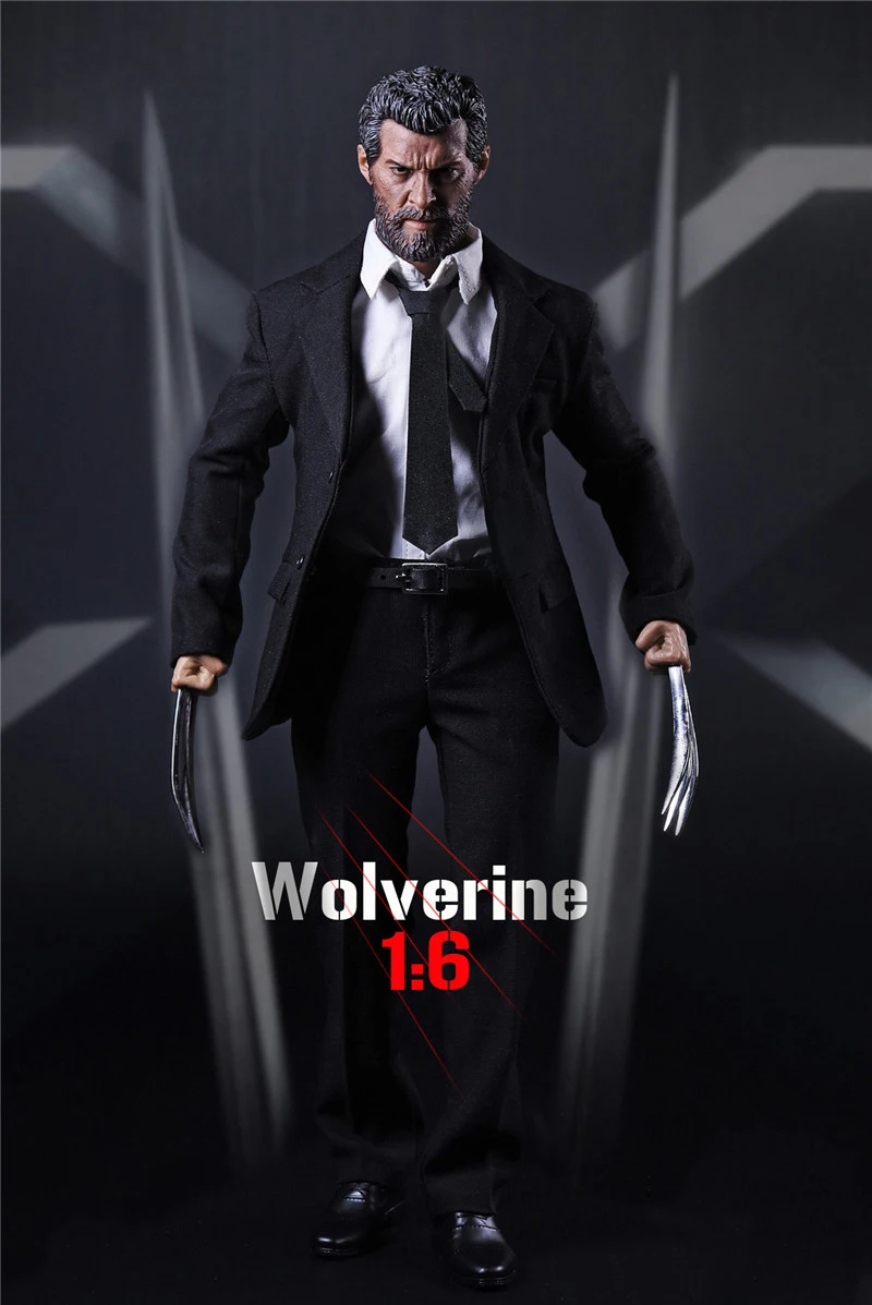 Полный набор X-men Росомаха, Логан экшн-фигурка 1/6 масштаб черный костюм и голова и тело с волчьими когтями фигурки куклы коллекции