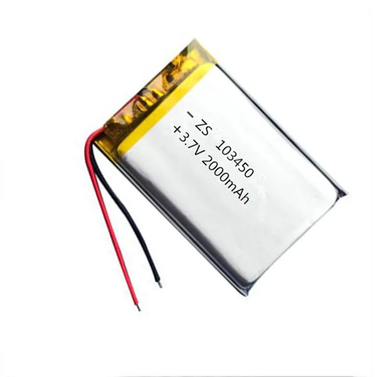 2 шт 103450 3,7 V 2000mah литий-полимерная аккумуляторная батарея для MP3 gps навигатора DVD рекордер гарнитура электронная книга камера