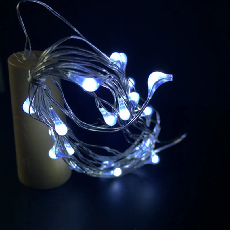 2 м 20 LED Медный провод строка бутылку из пробки огни Стекло Craft бутылка Фея Валентина Рождество Свадебная вечеринка бар украшения - Цвет: white